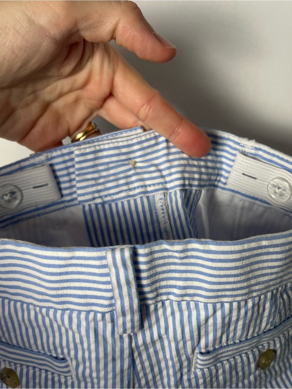 Janie & Jack Seer Sucker Pants Light Blue Stripe Cotton Boys Size 2T Preppy - Picture 8 of 9